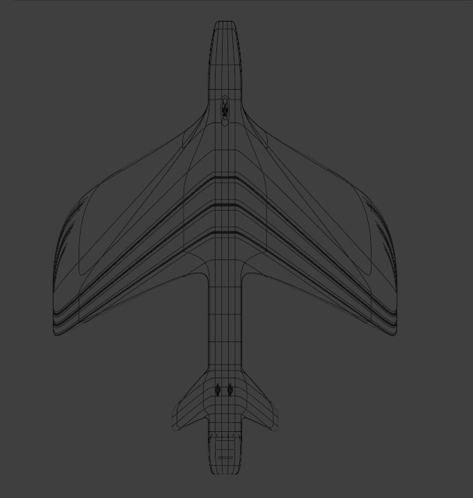 Futuristic Sci fi Red and Black Plane 3D Model for night Low-poly 3D model_66