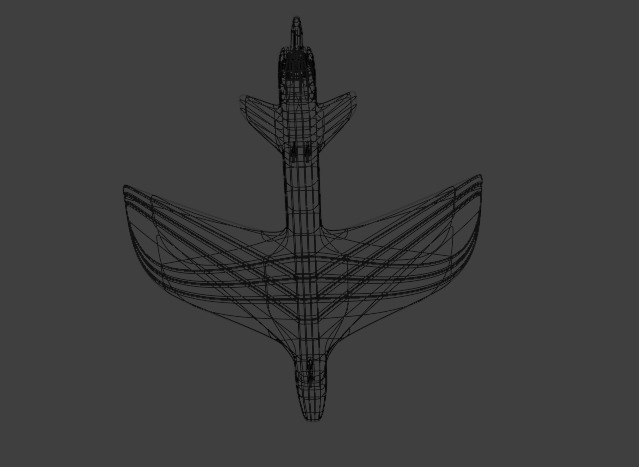 Futuristic Sci fi Red and Black Plane 3D Model for night Low-poly 3D model_19