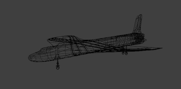 Futuristic Sci fi Red and Black Plane 3D Model for night Low-poly 3D model_16