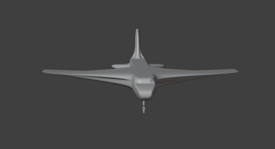 Futuristic Sci fi Red and Black Plane 3D Model for night Low-poly 3D model_31