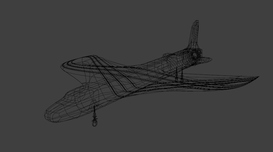 Futuristic Sci fi Red and Black Plane 3D Model for night Low-poly 3D model_14