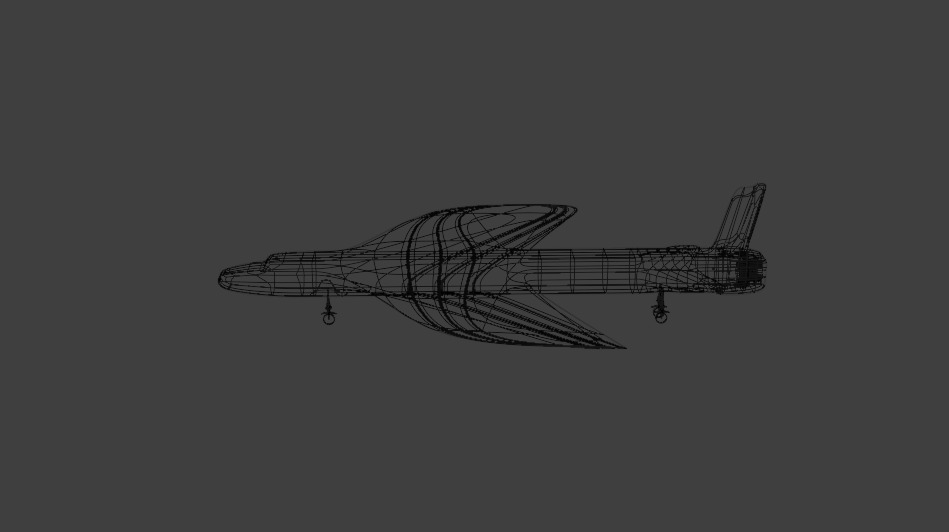 Futuristic Sci fi Red and Black Plane 3D Model for night Low-poly 3D model_10