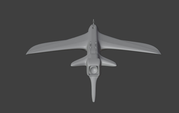 Futuristic Sci fi Red and Black Plane 3D Model for night Low-poly 3D model_29