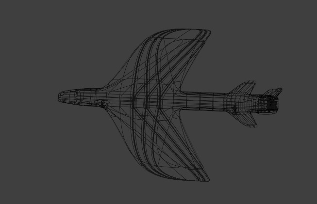 Futuristic Sci fi Red and Black Plane 3D Model for night Low-poly 3D model_18