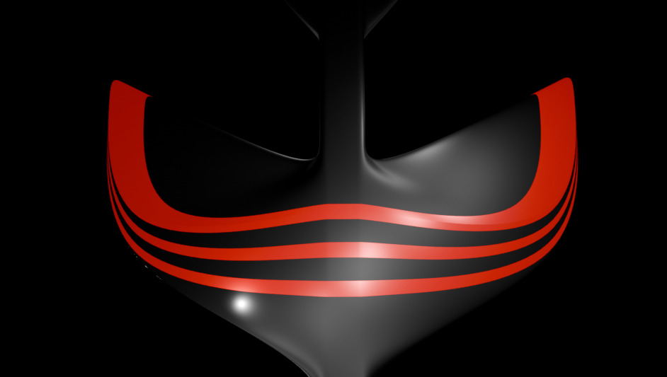 Futuristic Sci fi Red and Black Plane 3D Model for night Low-poly 3D model_58