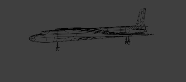 Futuristic Sci fi Red and Black Plane 3D Model for night Low-poly 3D model_60