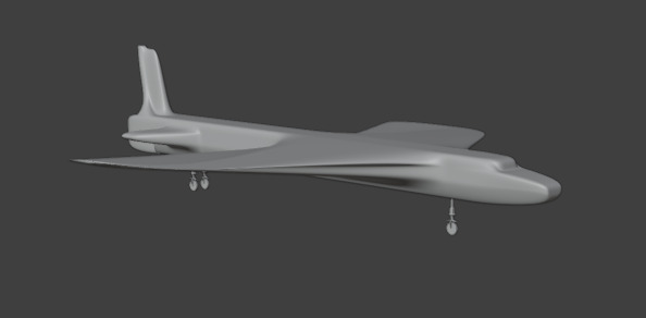 Futuristic Sci fi Red and Black Plane 3D Model for night Low-poly 3D model_26