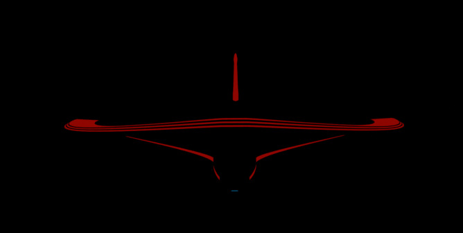 Futuristic Sci fi Red and Black Plane 3D Model for night Low-poly 3D model_71