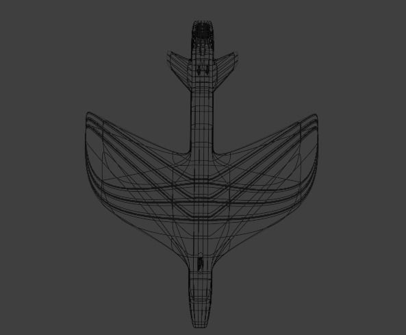 Futuristic Sci fi Red and Black Plane 3D Model for night Low-poly 3D model_20