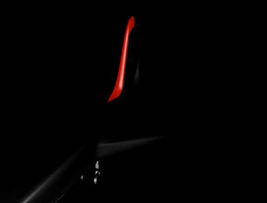 Futuristic Sci fi Red and Black Plane 3D Model for night Low-poly 3D model_57