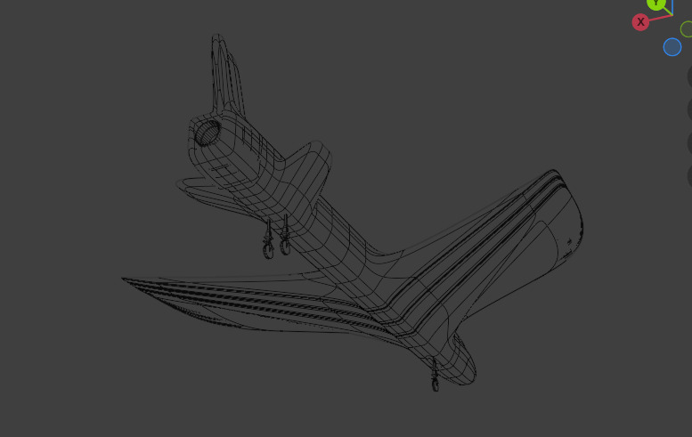 Futuristic Sci fi Red and Black Plane 3D Model for night Low-poly 3D model_67