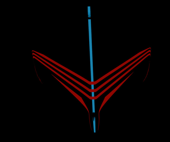 Futuristic Sci fi Red and Black Plane 3D Model for night Low-poly 3D model_77