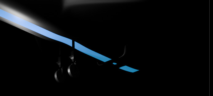 Futuristic Sci fi Red and Black Plane 3D Model for night Low-poly 3D model_56