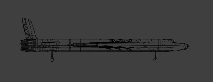 Futuristic Sci fi Red and Black Plane 3D Model for night Low-poly 3D model_13