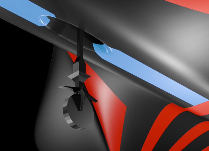 Futuristic Sci fi Red and Black Plane 3D Model for night Low-poly 3D model_55