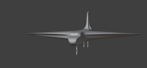 Futuristic Sci fi Red and Black Plane 3D Model for night Low-poly 3D model_25