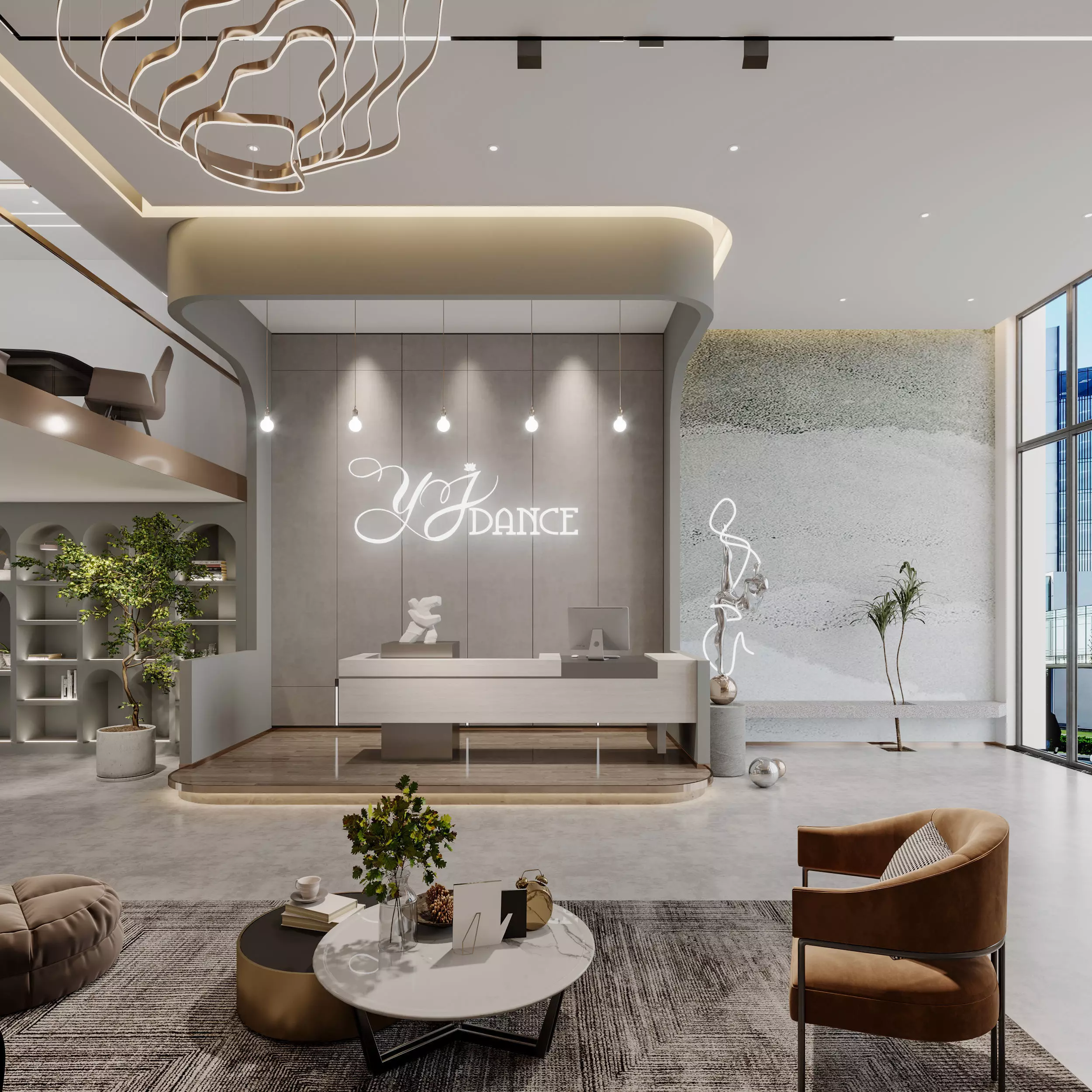 Modern lobby and offices 3D model