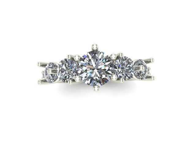 Ring With Diamond Around It 3D model_1