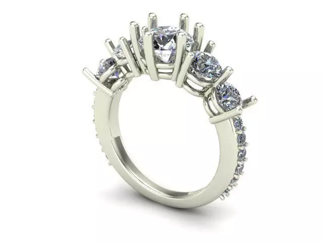 Ring With Diamond Around It 3D model_0