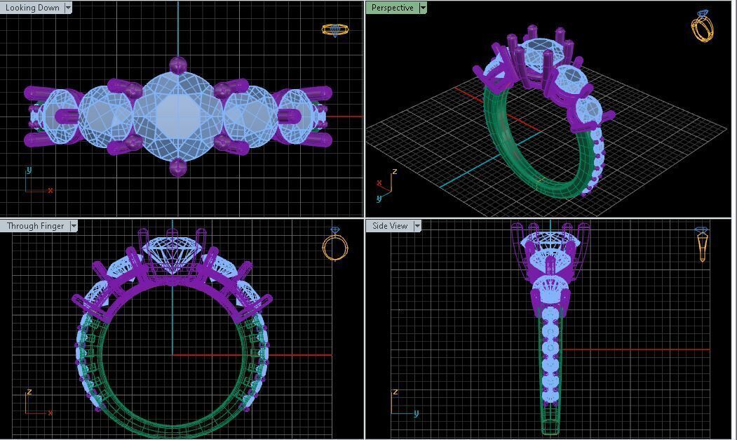 Ring With Diamond Around It 3D model_3
