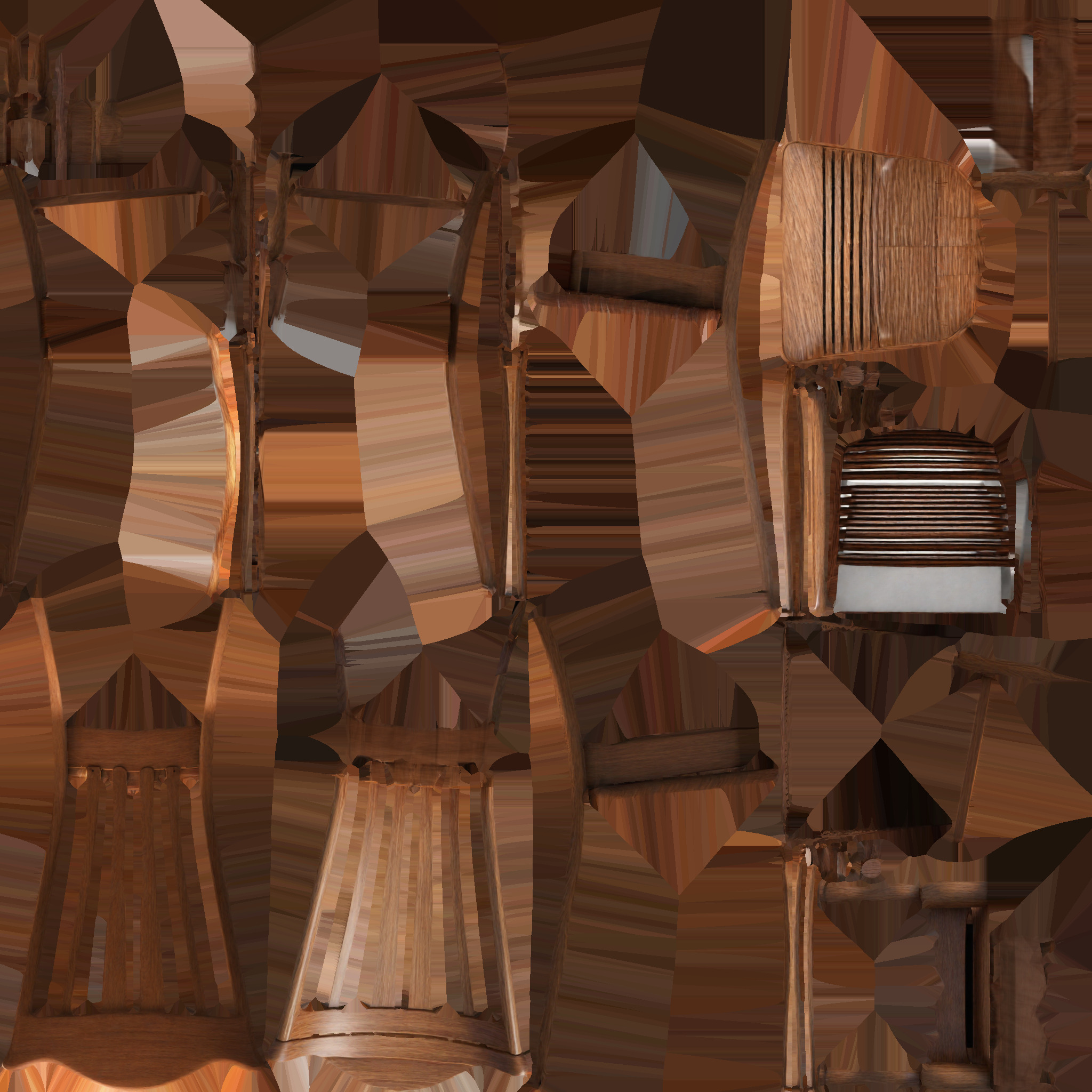 3d Model Multiple Weather-resistant Slat-back Chair 3D model_8