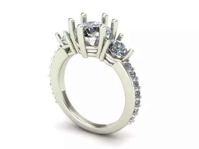Engagement Ring With Diamond Around It 3D model