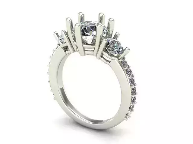 Engagement Ring With Diamond Around It