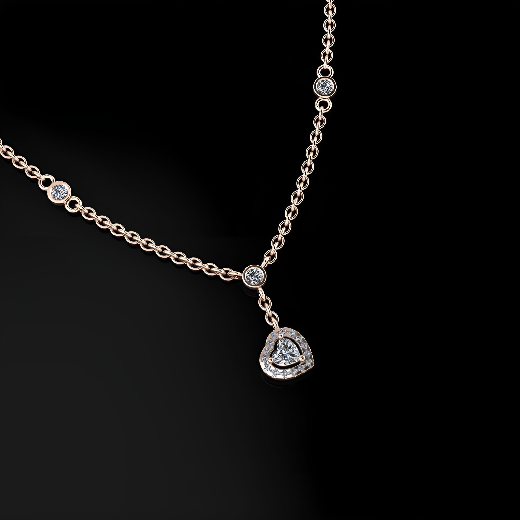 Messika Heart Necklace  3D print model_2