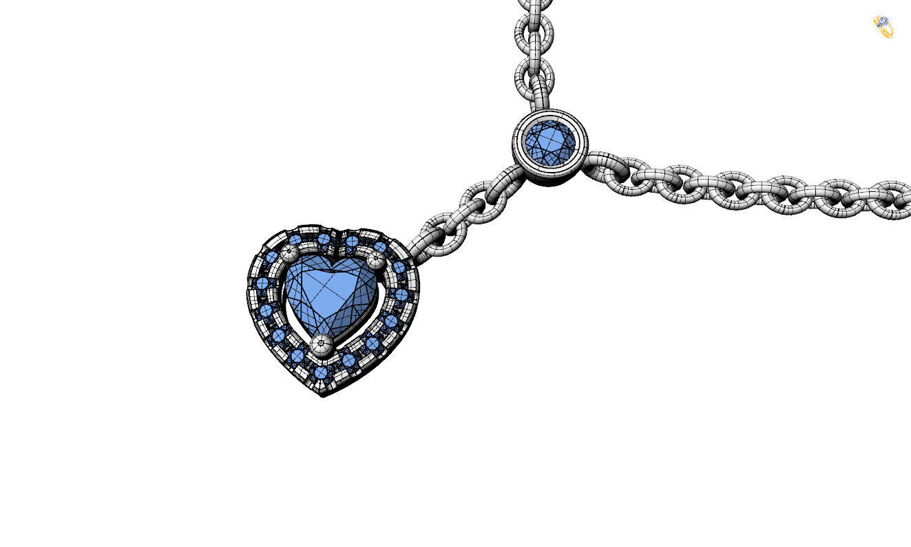 Messika Heart Necklace  3D print model_11