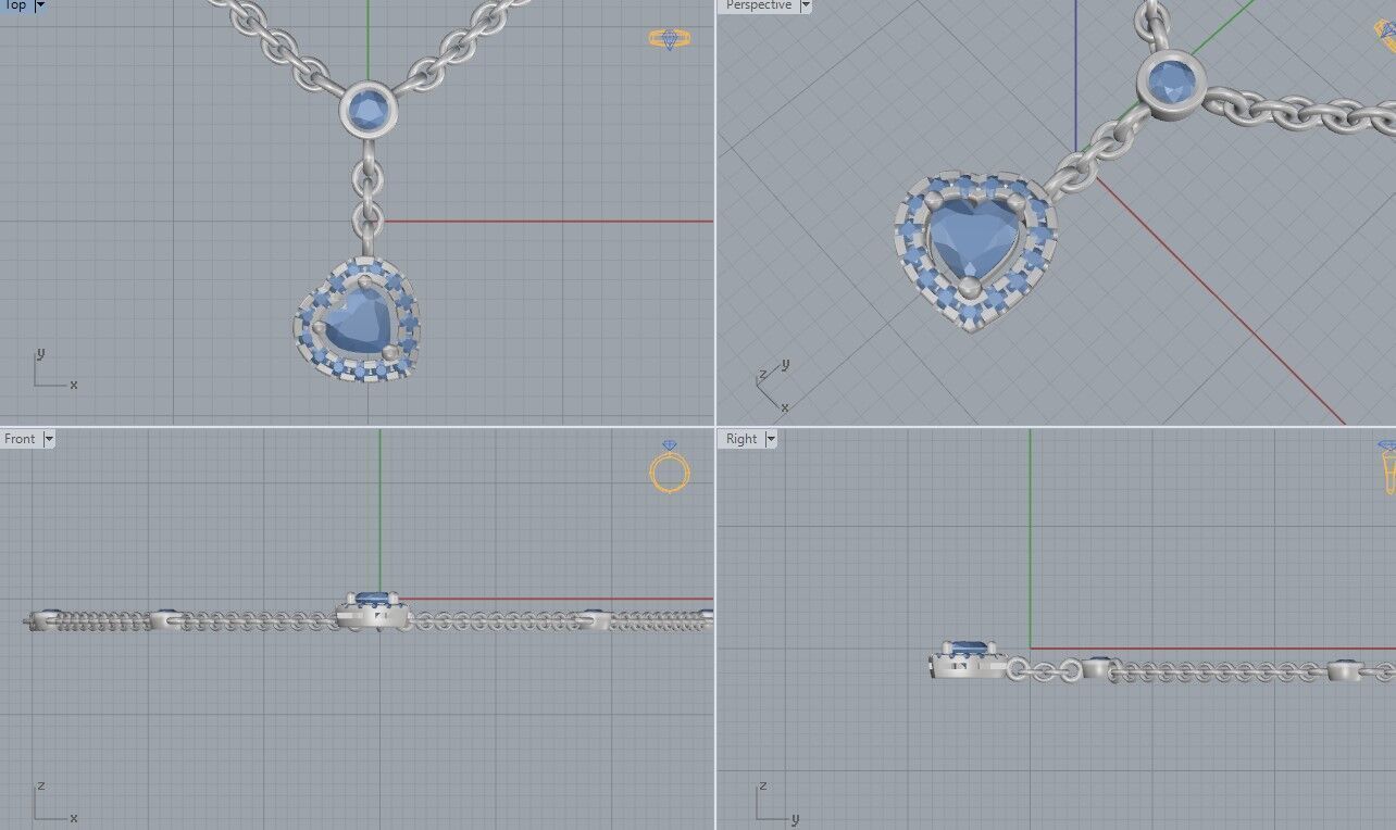 Messika Heart Necklace  3D print model_5