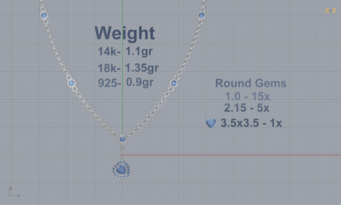 Messika Heart Necklace  3D print model_3