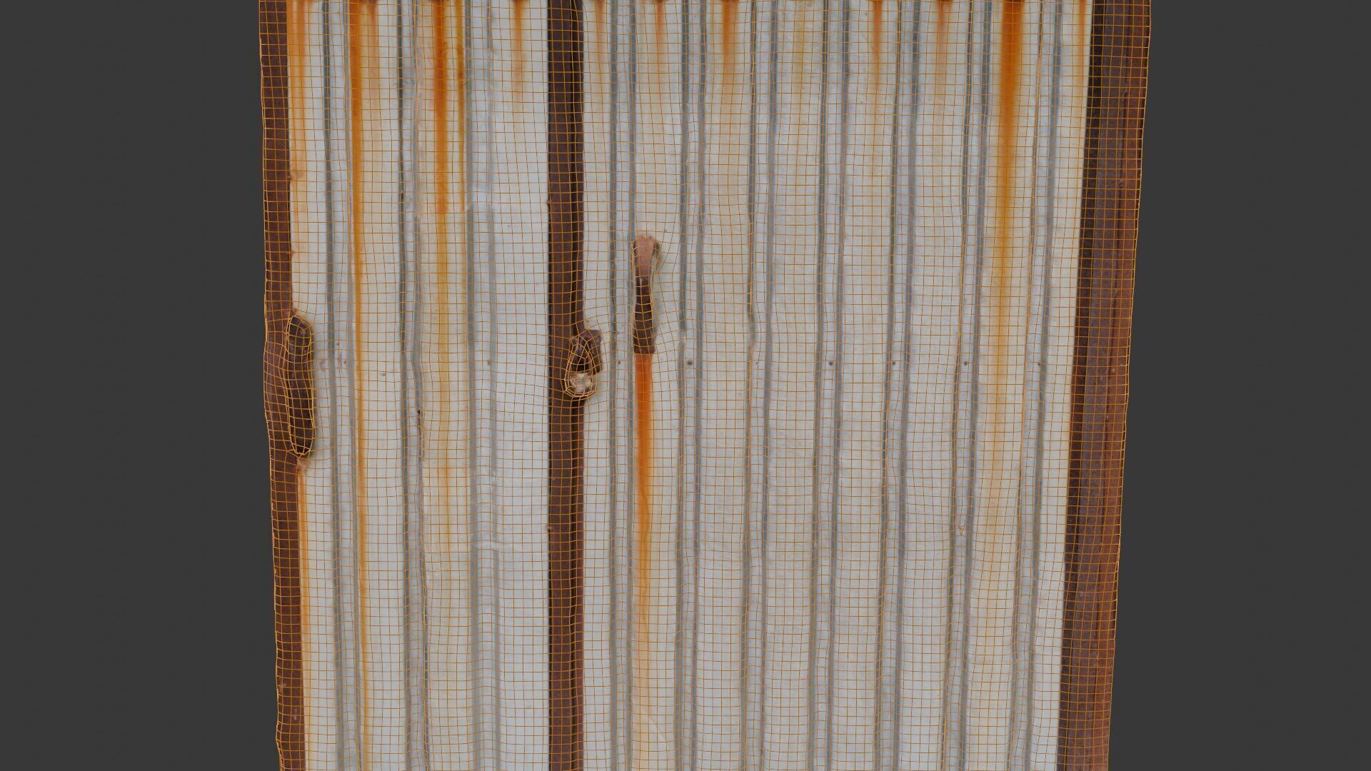 Rusty Metal Gate Scan Low-poly 3D model_2