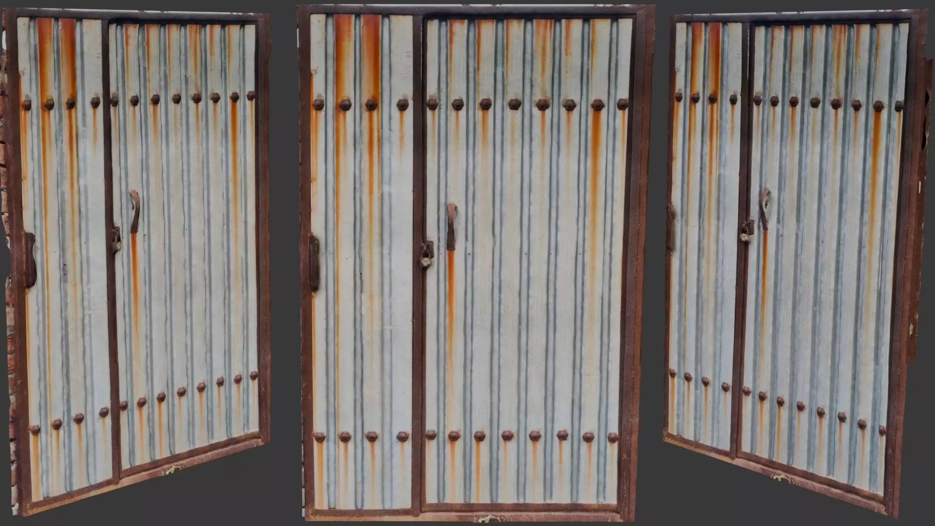 Rusty Metal Gate Scan Low-poly 3D model_0