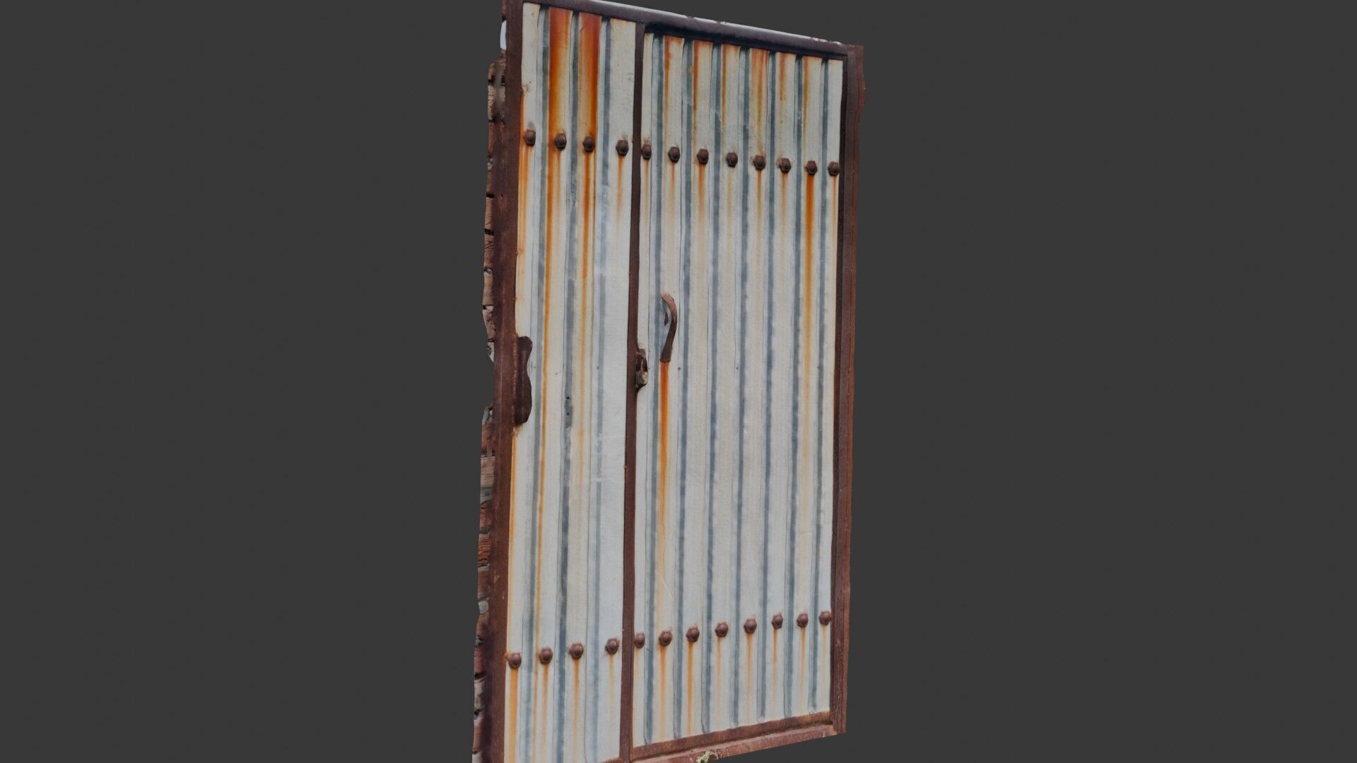 Rusty Metal Gate Scan Low-poly 3D model_4