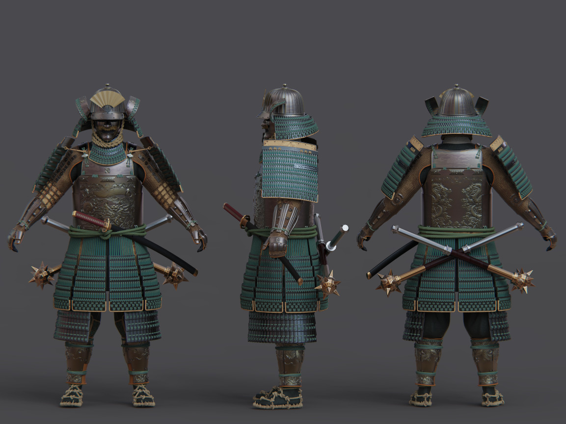 09-ancient japanese armor 3D model_11