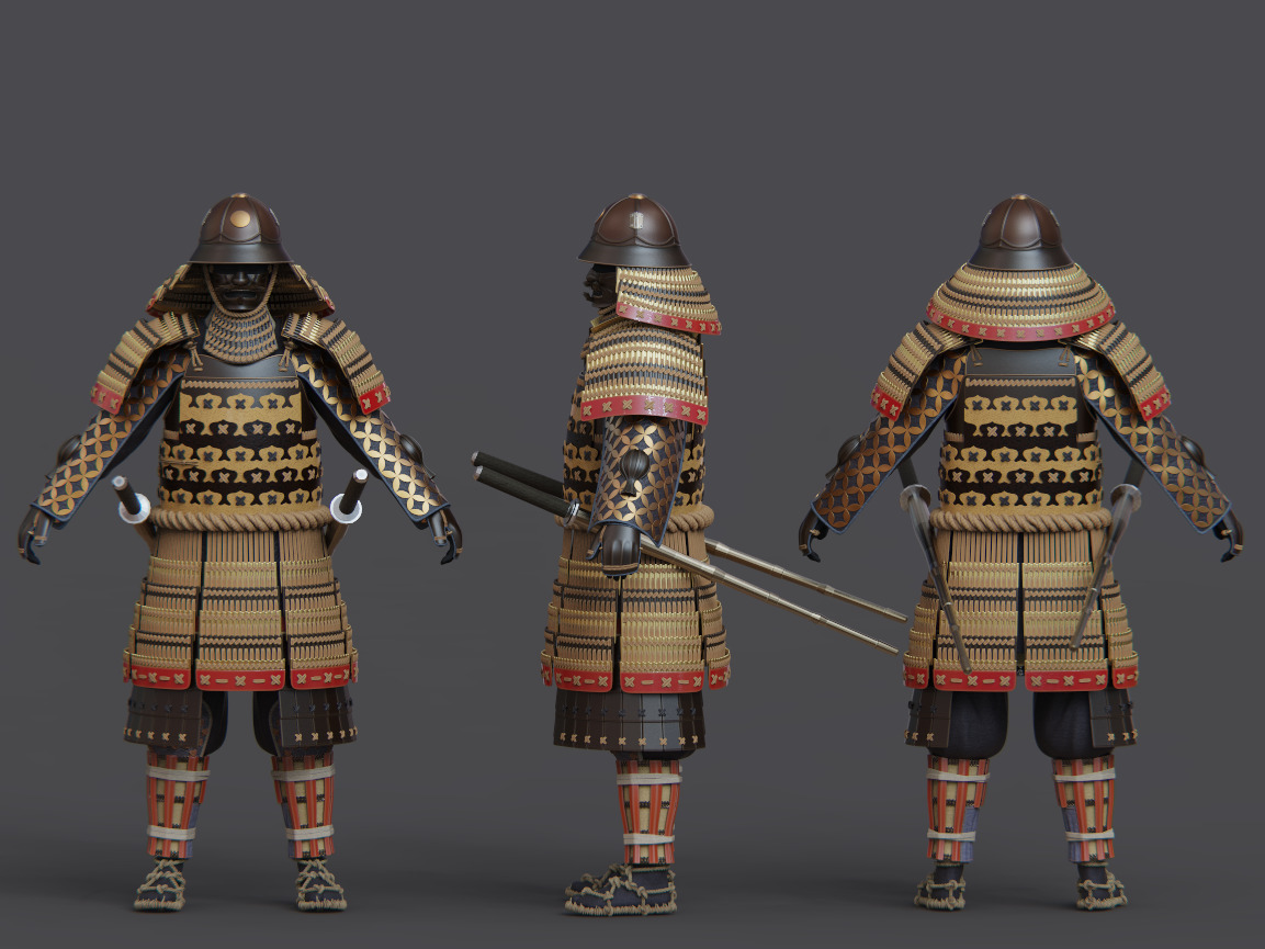 09-ancient japanese armor 3D model_8
