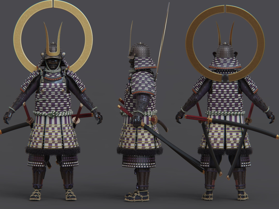 09-ancient japanese armor 3D model_14