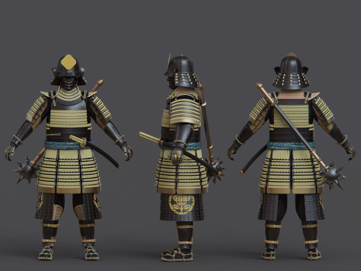 09-ancient japanese armor 3D model_2