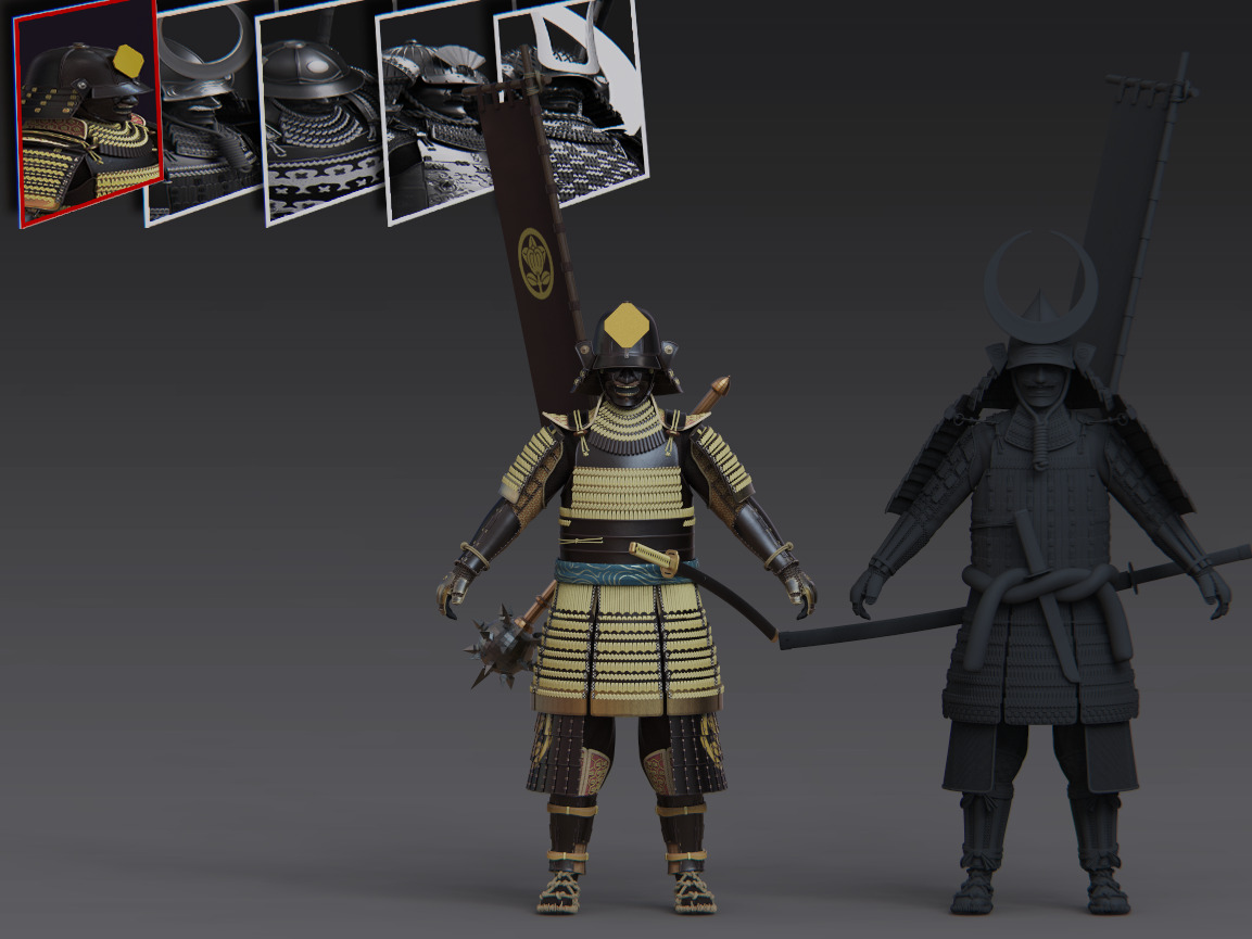 09-ancient japanese armor 3D model_1