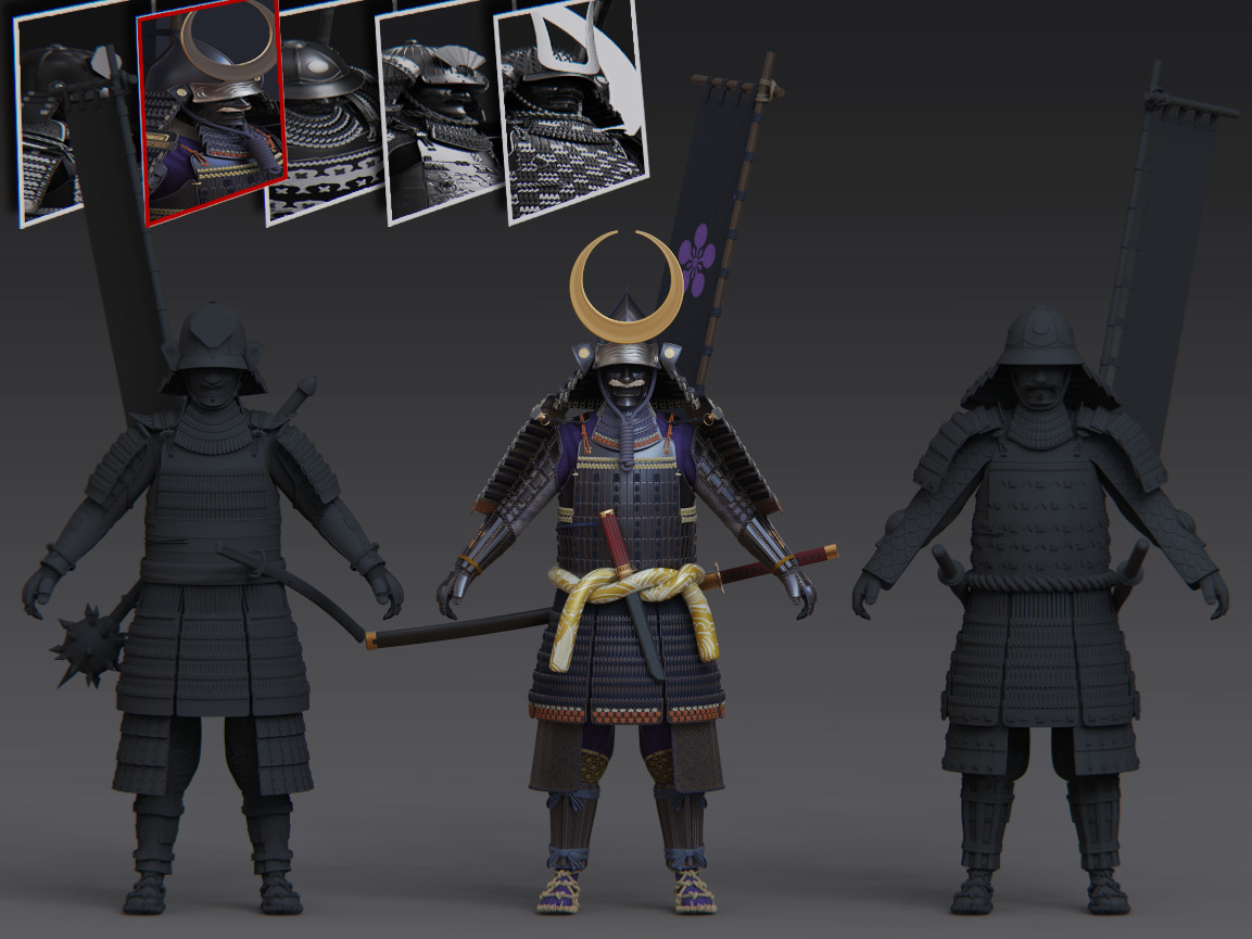 09-ancient japanese armor 3D model_4