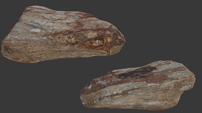Layered Sedimentary Rock Scan Low-poly 3D model