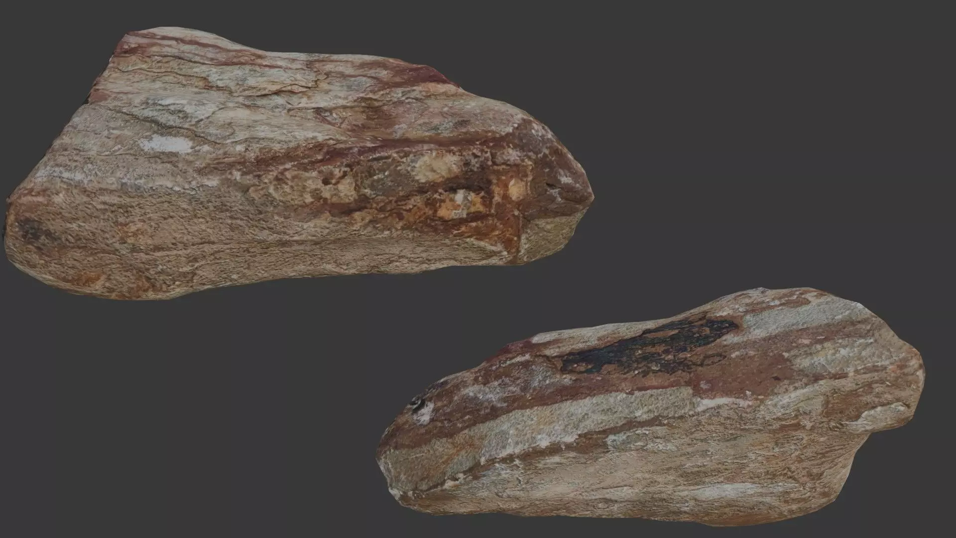 Layered Sedimentary Rock Scan Low-poly 3D model_0