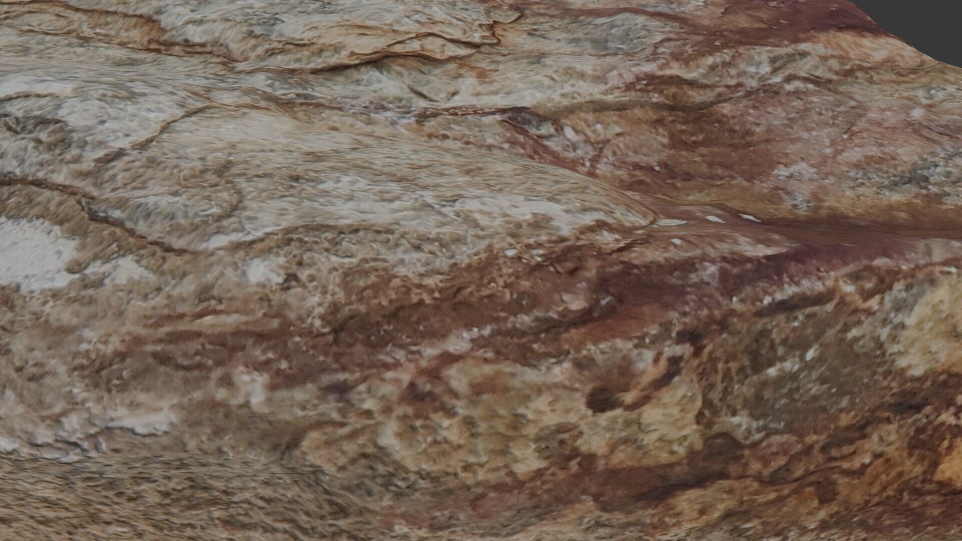 Layered Sedimentary Rock Scan Low-poly 3D model_3