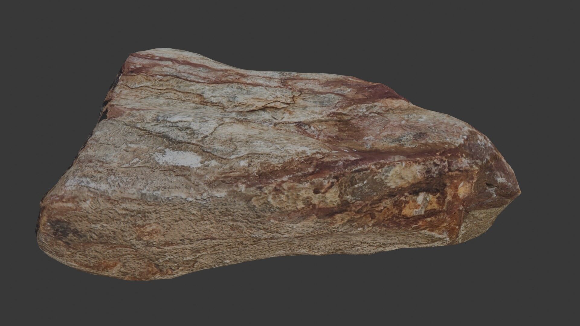 Layered Sedimentary Rock Scan Low-poly 3D model_1