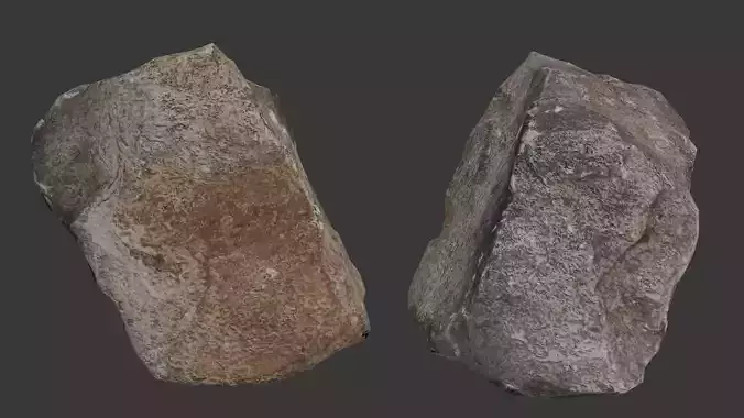 Rough Weathered Rock Scan  Low-poly 3D model