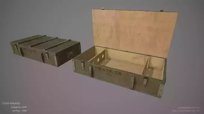 Crate Low Poly Game Ready two wooden boxes