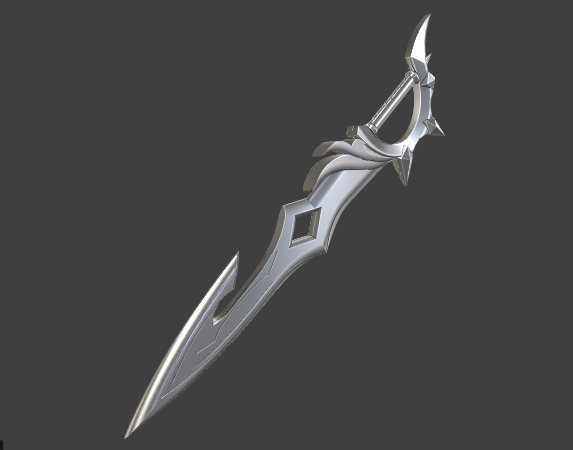 Tartaglia dual sword or Childe swords 3D print model_2