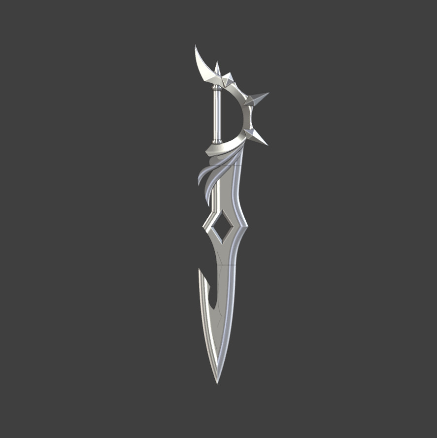 Tartaglia dual sword or Childe swords 3D print model_3