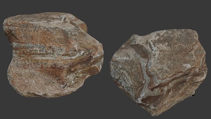 Layered Sedimentary Rock Low-poly 3D model