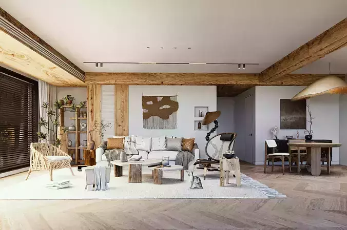 interior living room scene 35 3D model